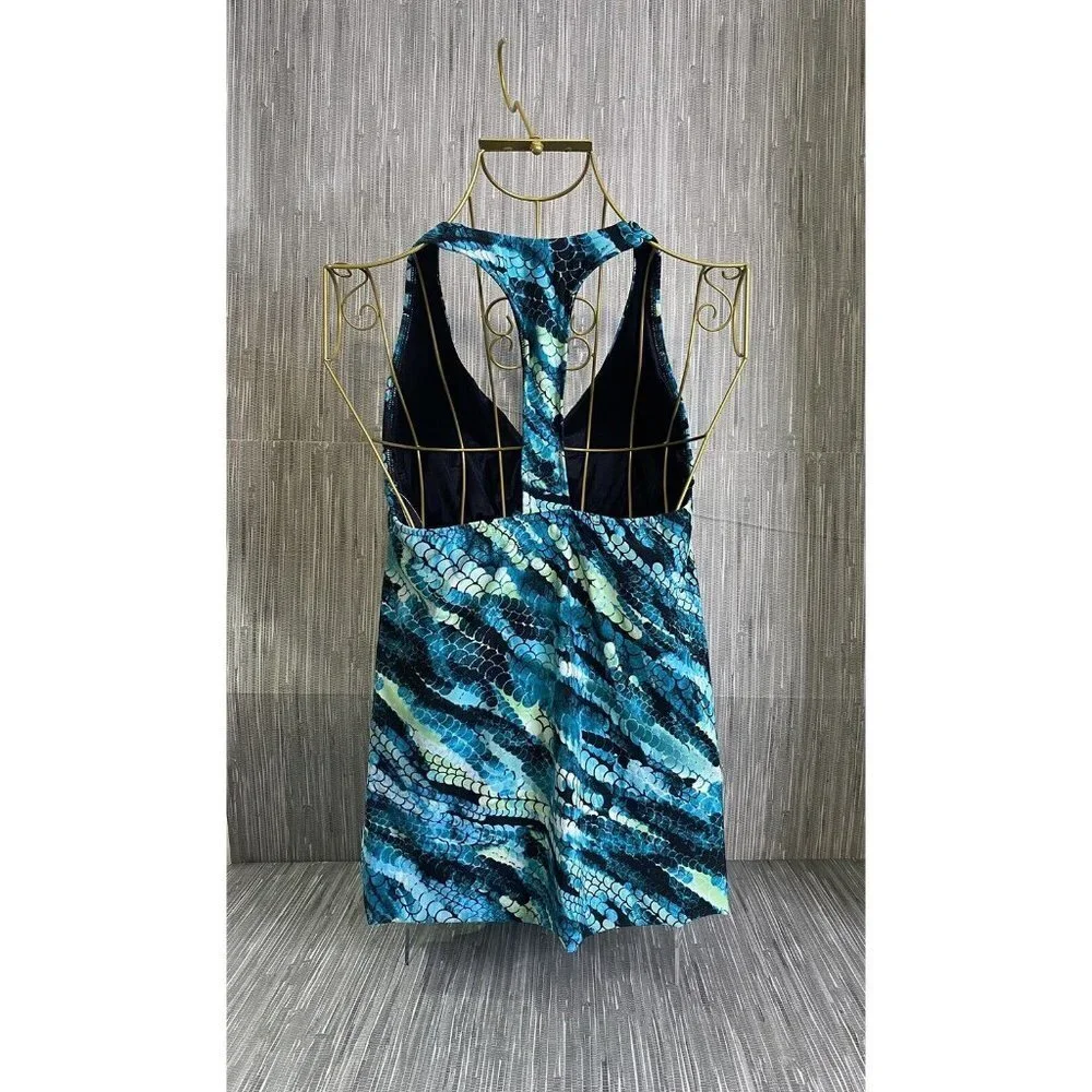 Magicsuit Woman's Aquarius Taylor Printed Racerback Underwire Tankini Top SZ 8‎